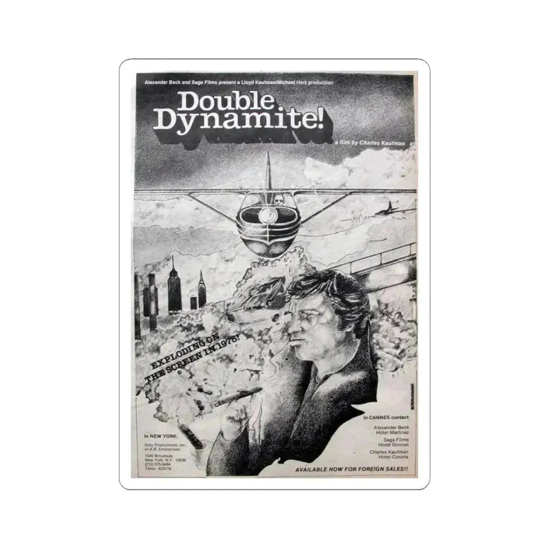 DOUBLE DYNAMITE! 1951 Movie Poster - STICKER Vinyl Kiss-Cut Decal 3 Inch White - The Sticker Space