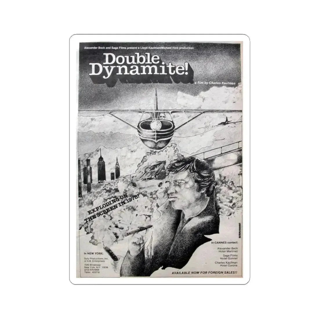 DOUBLE DYNAMITE! 1951 Movie Poster - STICKER Vinyl Kiss-Cut Decal 6 Inch White - The Sticker Space