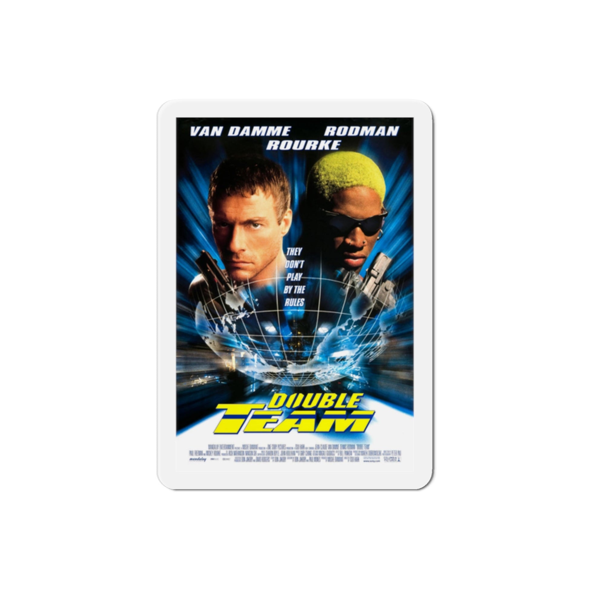 Double Team 1997 Movie Poster Die-Cut Magnet-2" x 2"-The Sticker Space