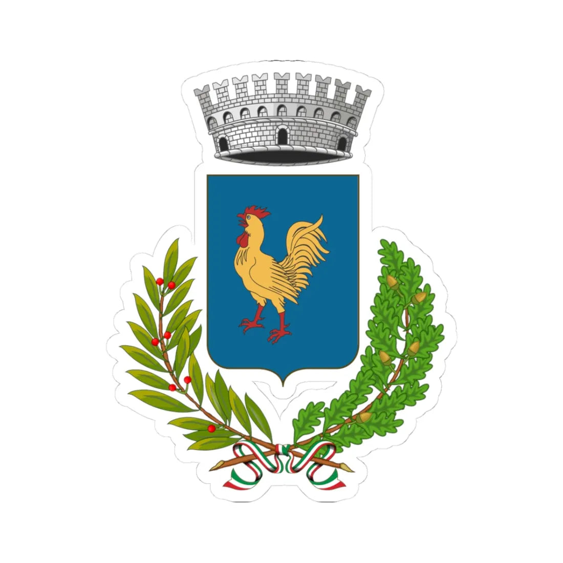 Doues-Stemma (Italy) (Coat of Arms) STICKER Vinyl Kiss-Cut Decal 3 Inch White - The Sticker Space