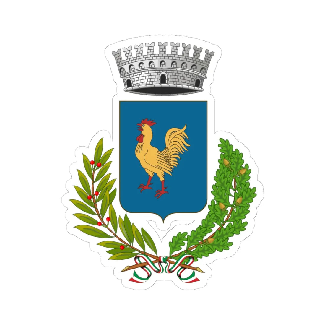 Doues-Stemma (Italy) (Coat of Arms) STICKER Vinyl Kiss-Cut Decal 4 Inch White - The Sticker Space