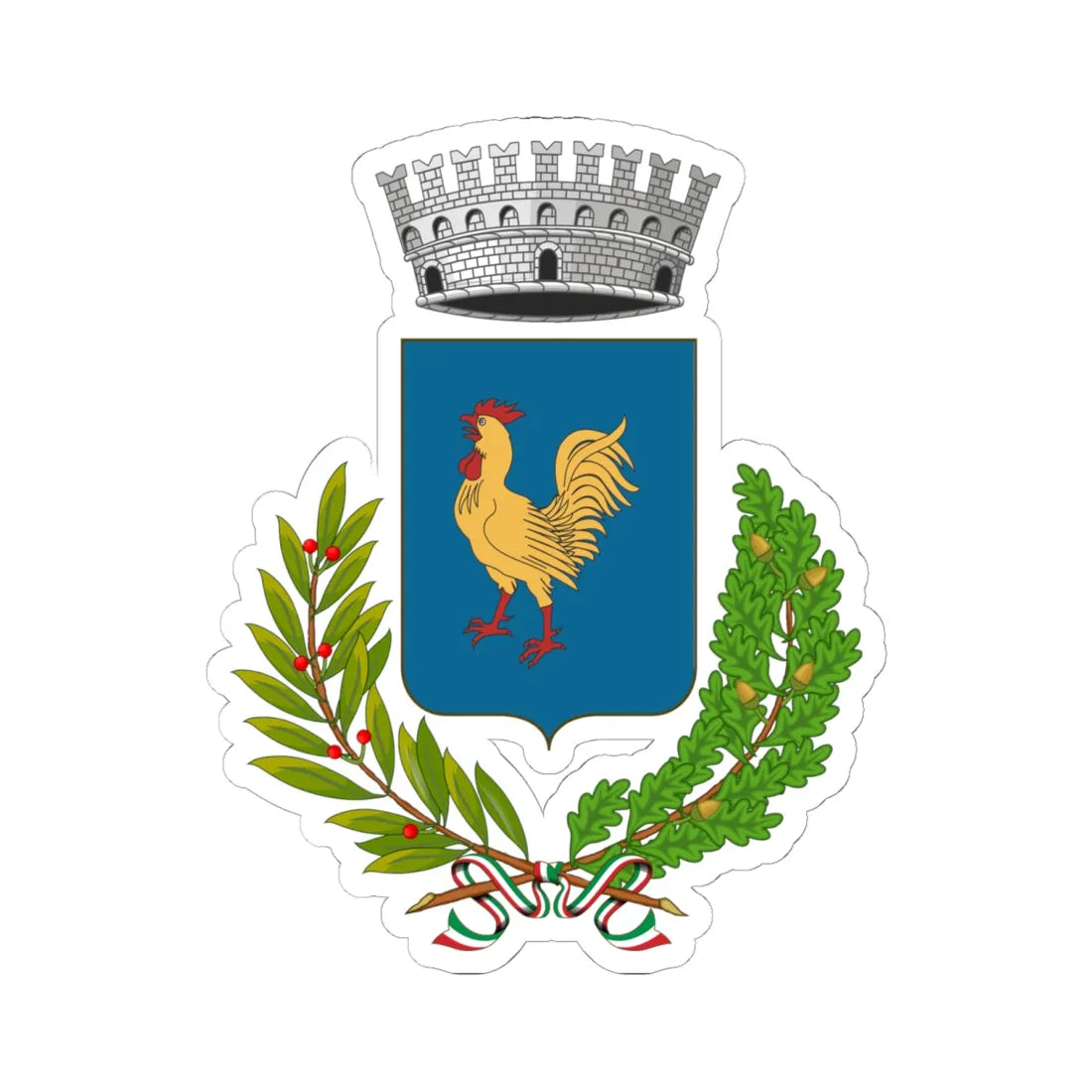 Doues-Stemma (Italy) (Coat of Arms) STICKER Vinyl Kiss-Cut Decal 6 Inch White - The Sticker Space