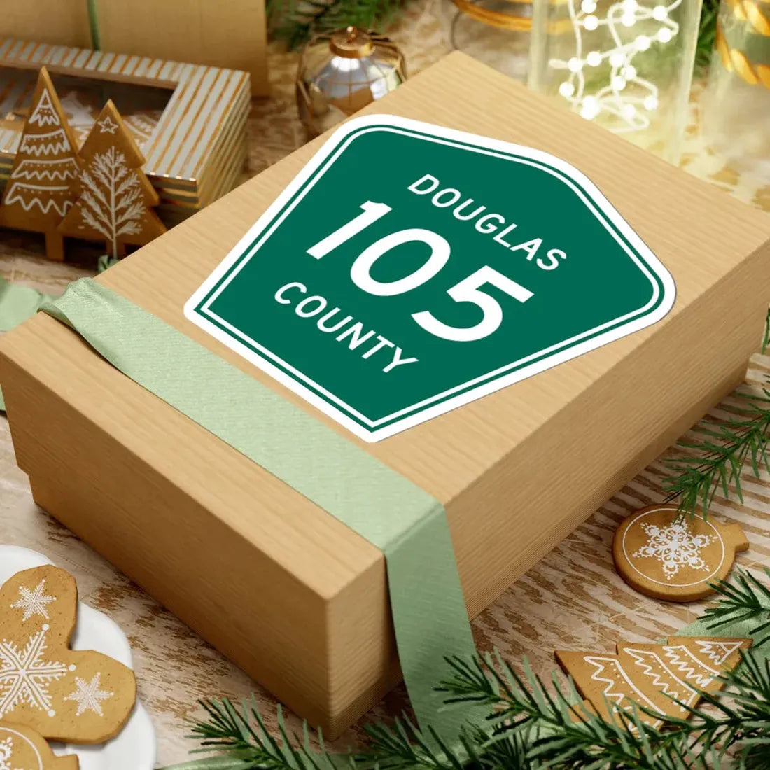 Douglas County 105 green (Colorado) (Road Sign) STICKER Vinyl Kiss-Cut Decal - The Sticker Space