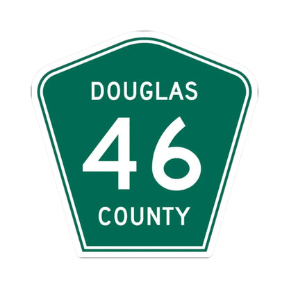 Douglas County 46 green (Colorado) (Road Sign) STICKER Vinyl Kiss-Cut Decal 2 Inch White - The Sticker Space