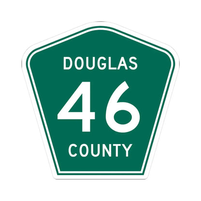 Douglas County 46 green (Colorado) (Road Sign) STICKER Vinyl Kiss-Cut Decal 3 Inch White - The Sticker Space