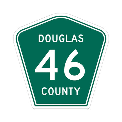 Douglas County 46 green (Colorado) (Road Sign) STICKER Vinyl Kiss-Cut Decal 6 Inch White - The Sticker Space