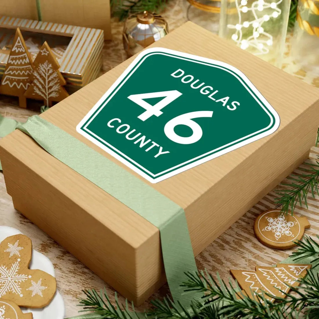 Douglas County 46 green (Colorado) (Road Sign) STICKER Vinyl Kiss-Cut Decal - The Sticker Space