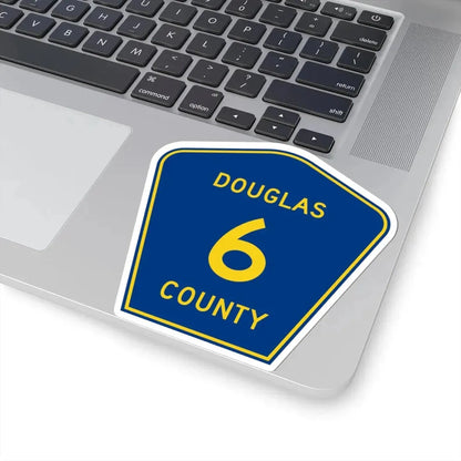 Douglas County 6 (Illinois) (Road Sign) STICKER Vinyl Kiss-Cut Decal - The Sticker Space