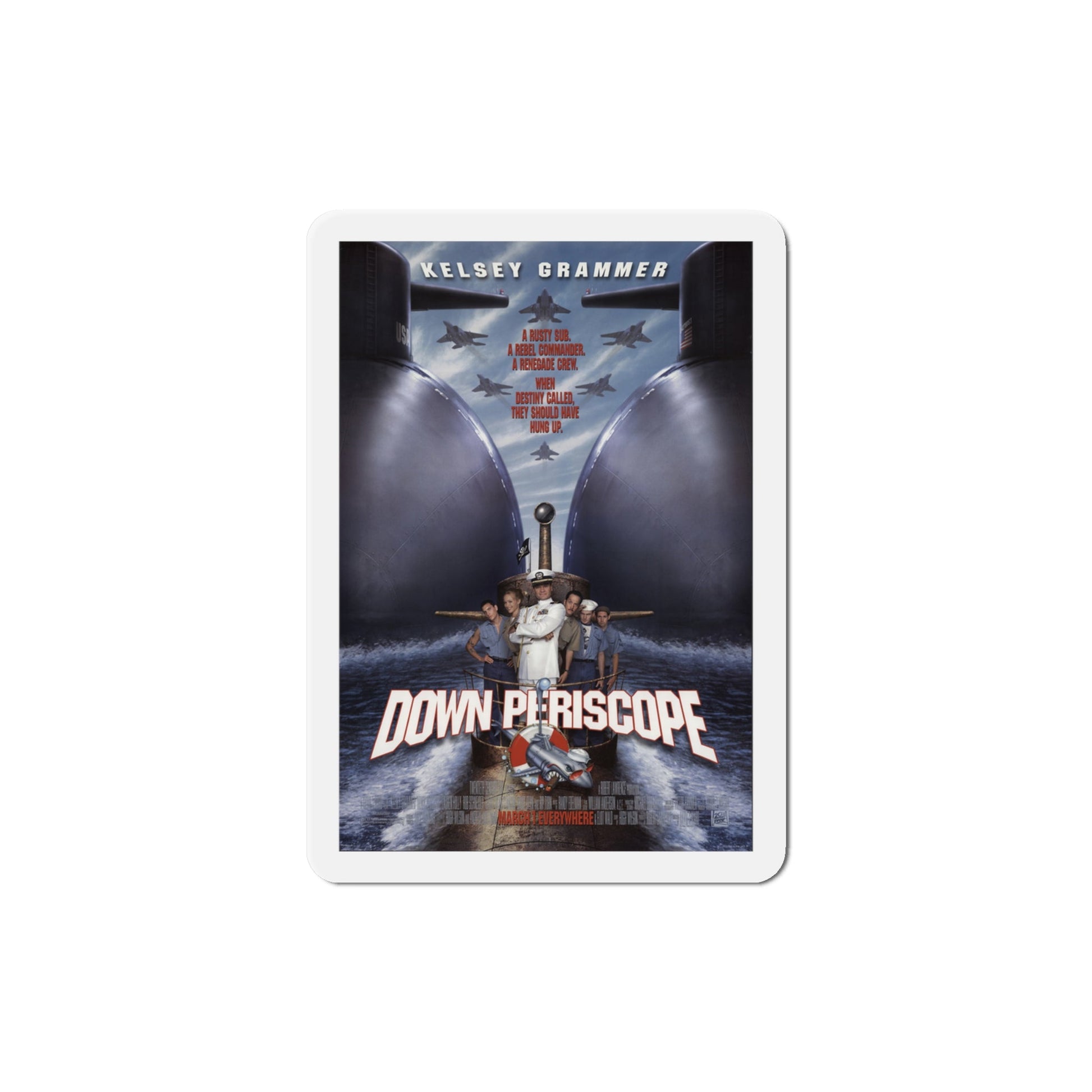 Down Periscope 1996 Movie Poster Die-Cut Magnet-4" x 4"-The Sticker Space