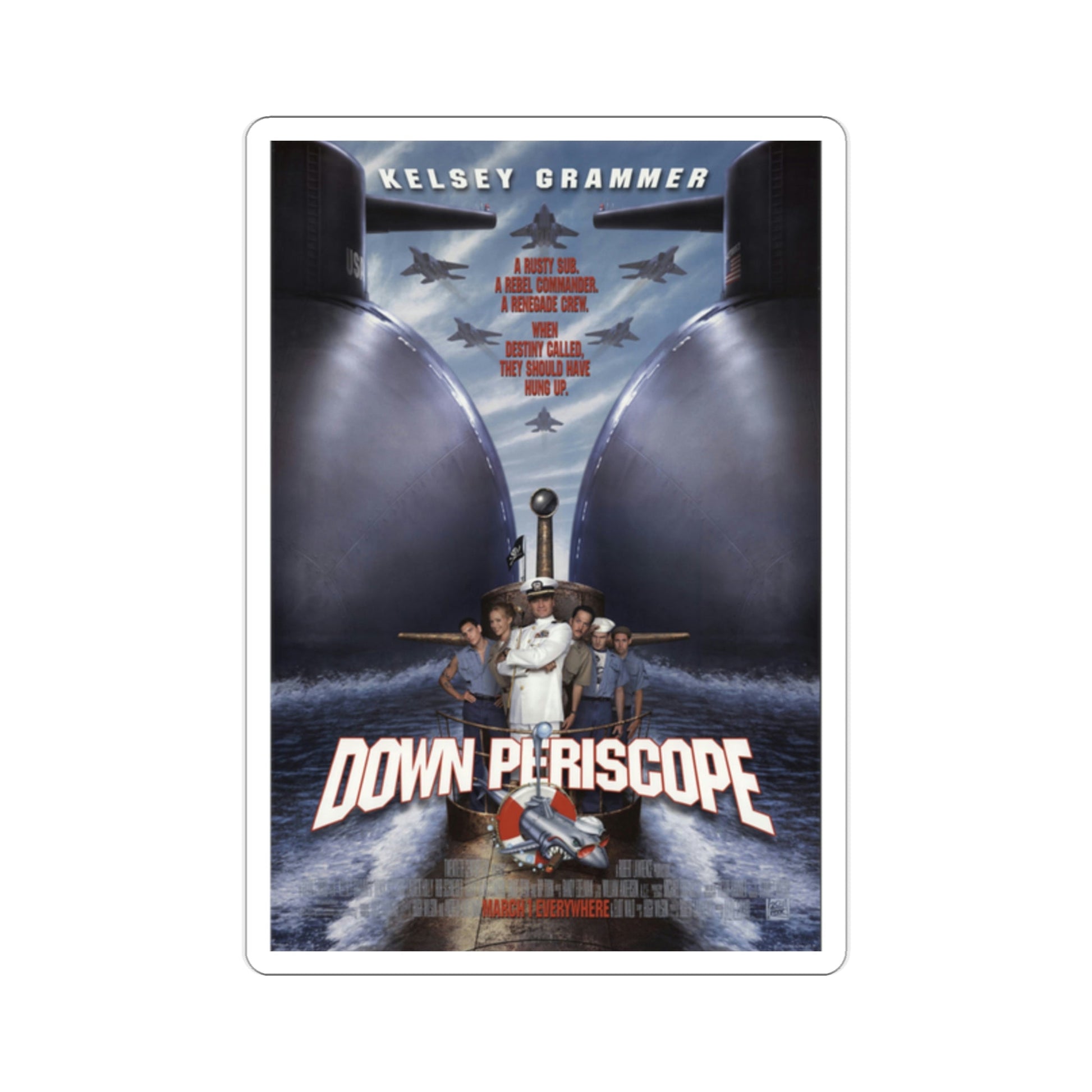 Down Periscope 1996 Movie Poster STICKER Vinyl Die-Cut Decal-2 Inch-The Sticker Space