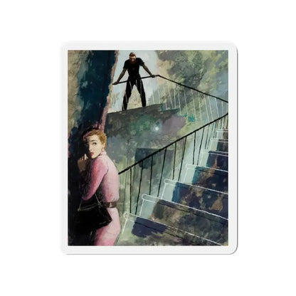 Down the Staircase, story illustration, circa 1955 (Magazine Illustration) Refrigerator Magnet 4 Inch Die-Cut - The Sticker Space