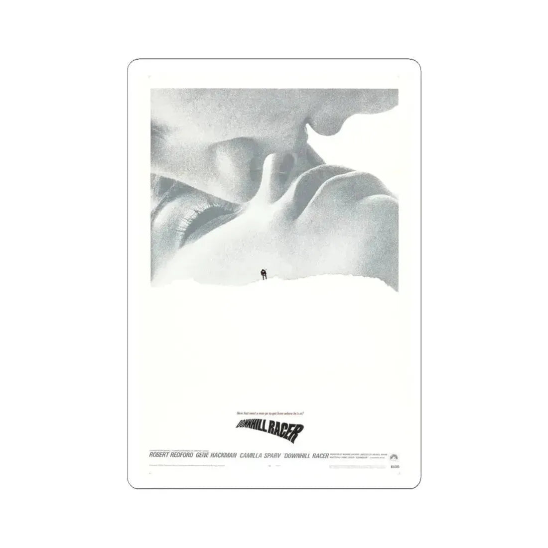 Downhill Racer 1969 Movie Poster - STICKER Vinyl Kiss-Cut Decal 4 Inch White - The Sticker Space