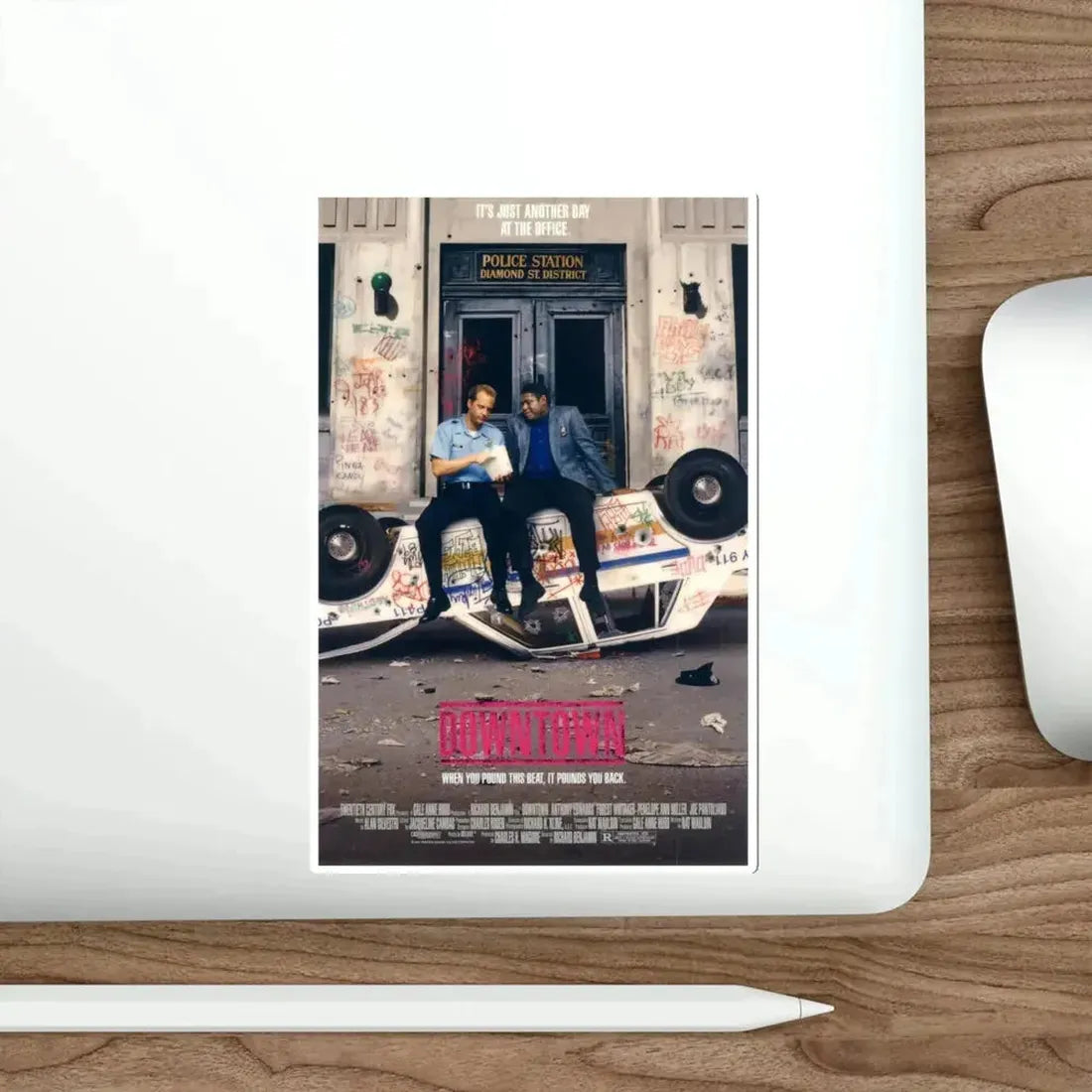 Downtown 1990 Movie Poster STICKER Vinyl Die-Cut Decal - The Sticker Space