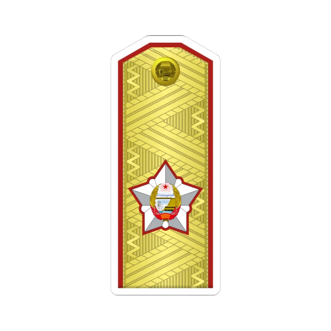 DPRK Army OF 10a (Korea) (Military Rank) STICKER Vinyl Kiss-Cut Decal 3 Inch White - The Sticker Space