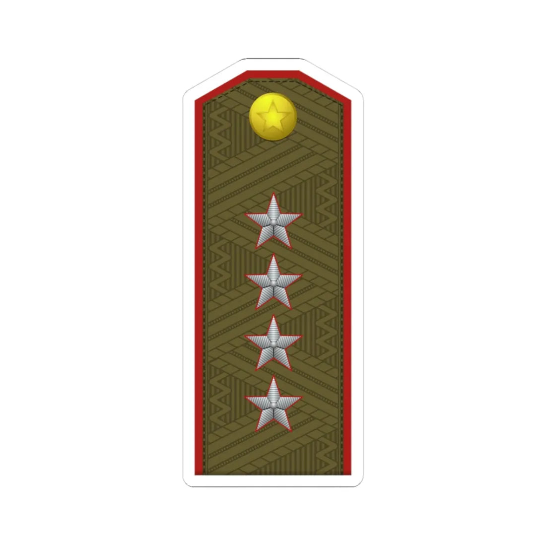 DPRK Army OF 9 (Korea) (Military Rank) STICKER Vinyl Kiss-Cut Decal 3 Inch White - The Sticker Space