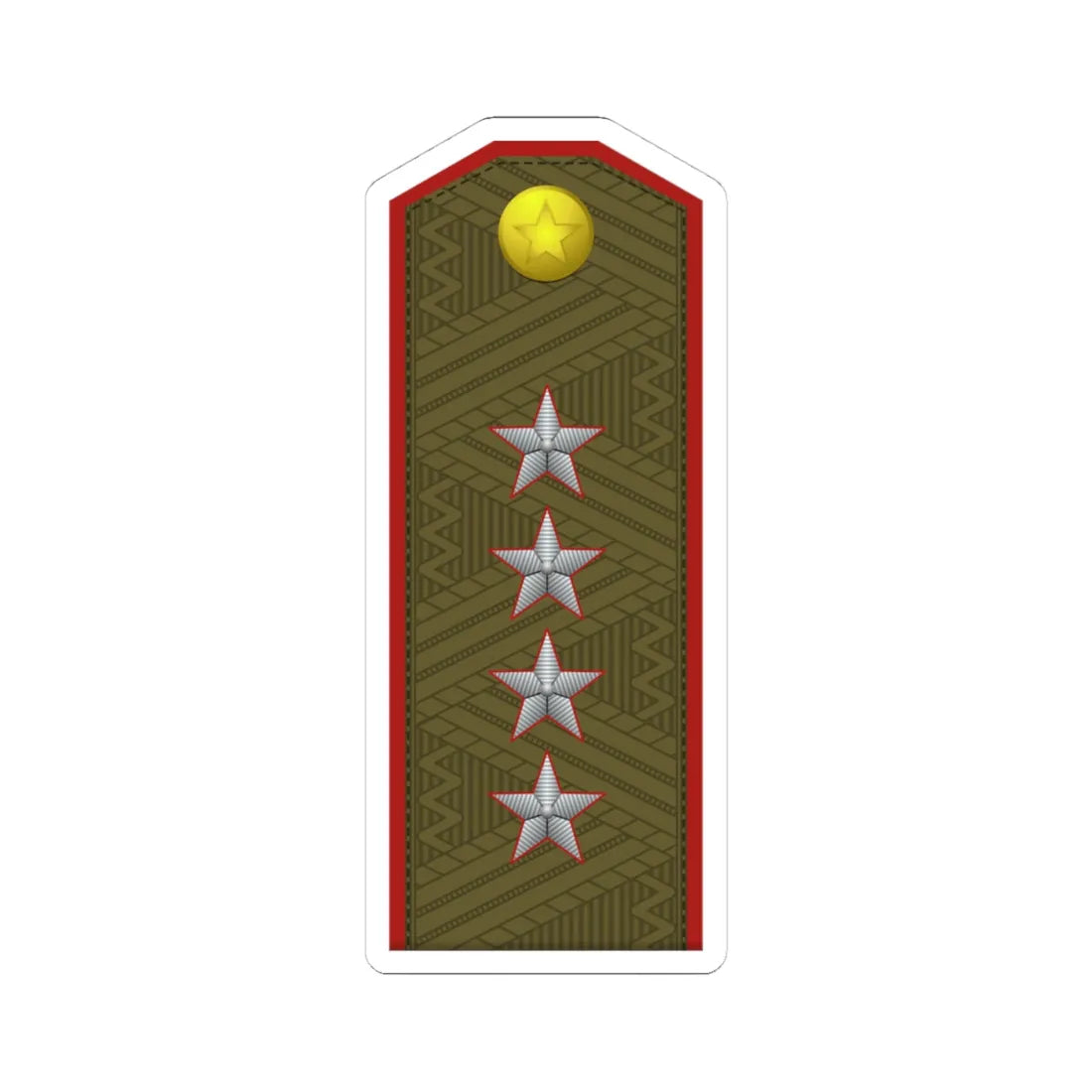 DPRK Army OF 9 (Korea) (Military Rank) STICKER Vinyl Kiss-Cut Decal 4 Inch White - The Sticker Space