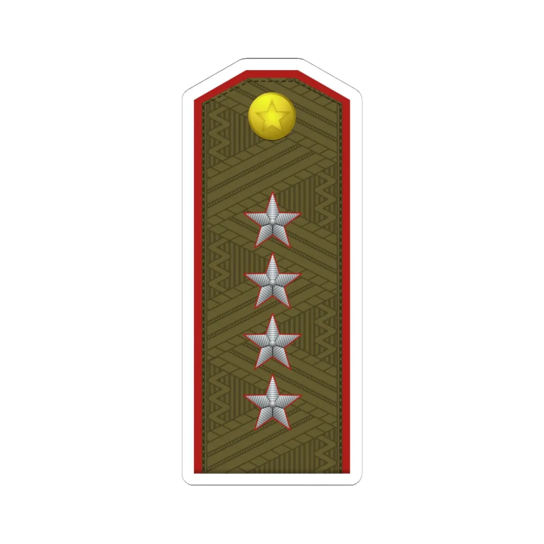 DPRK Army OF 9 (Korea) (Military Rank) STICKER Vinyl Kiss-Cut Decal 6 Inch White - The Sticker Space