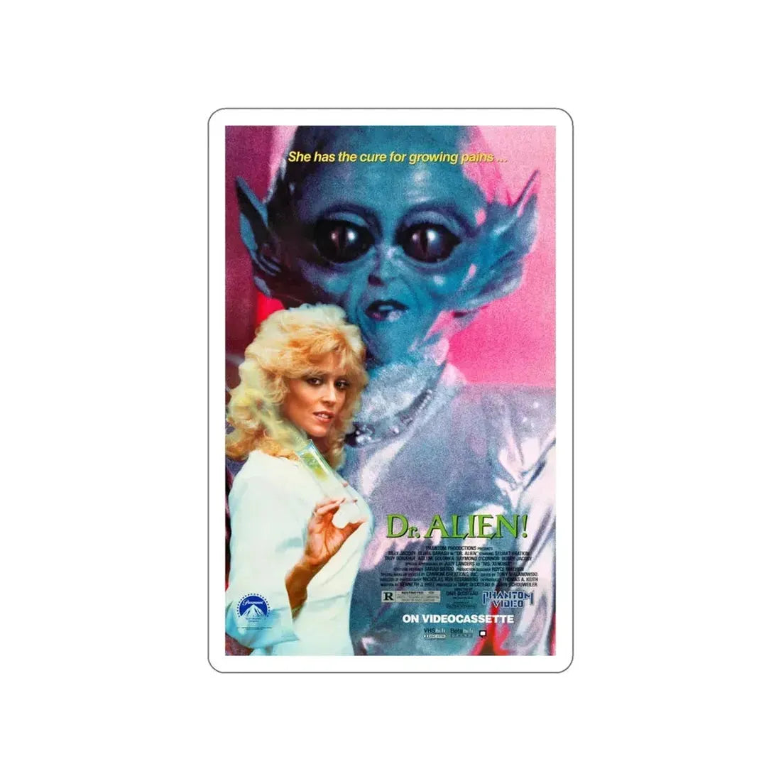 DR. ALIEN! 1989 Movie Poster STICKER Vinyl Die-Cut Decal 6 Inch - The Sticker Space