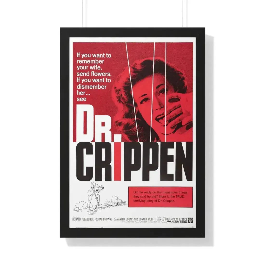 DR. CRIPPEN 1962 - Framed Movie Poster 20" x 30" Black - The Sticker Space