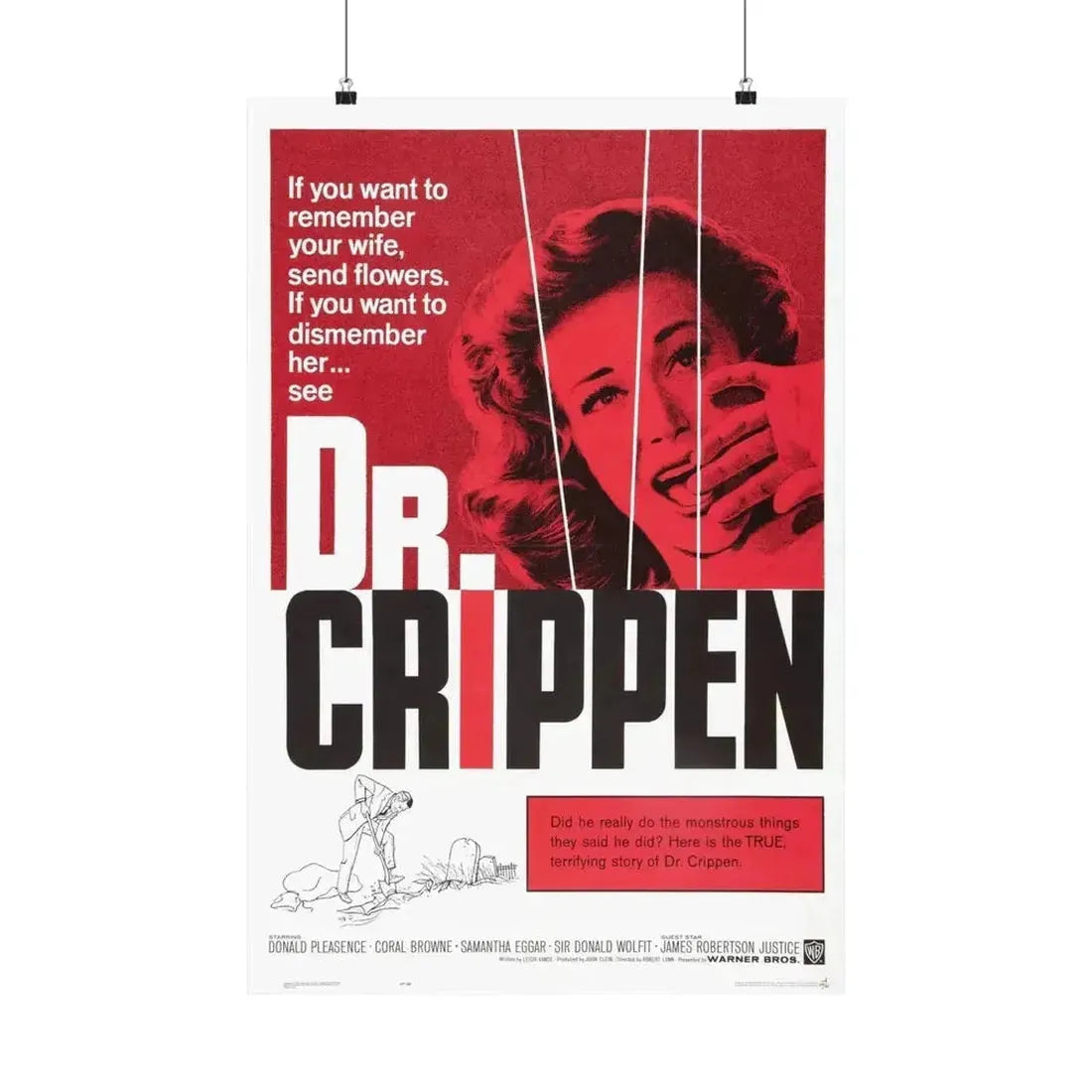 DR. CRIPPEN 1962 - Paper Movie Poster - The Sticker Space