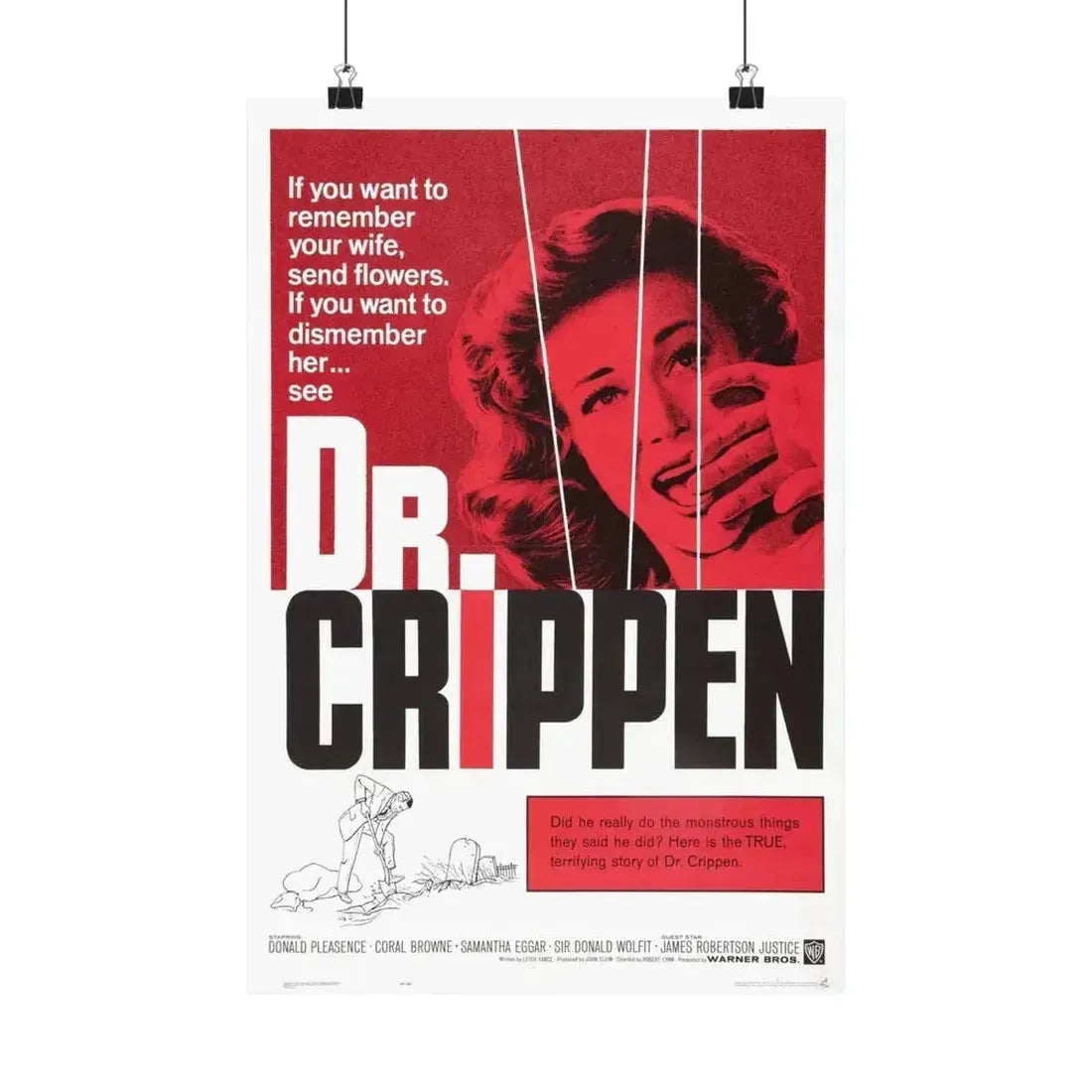 DR. CRIPPEN 1962 - Paper Movie Poster - The Sticker Space