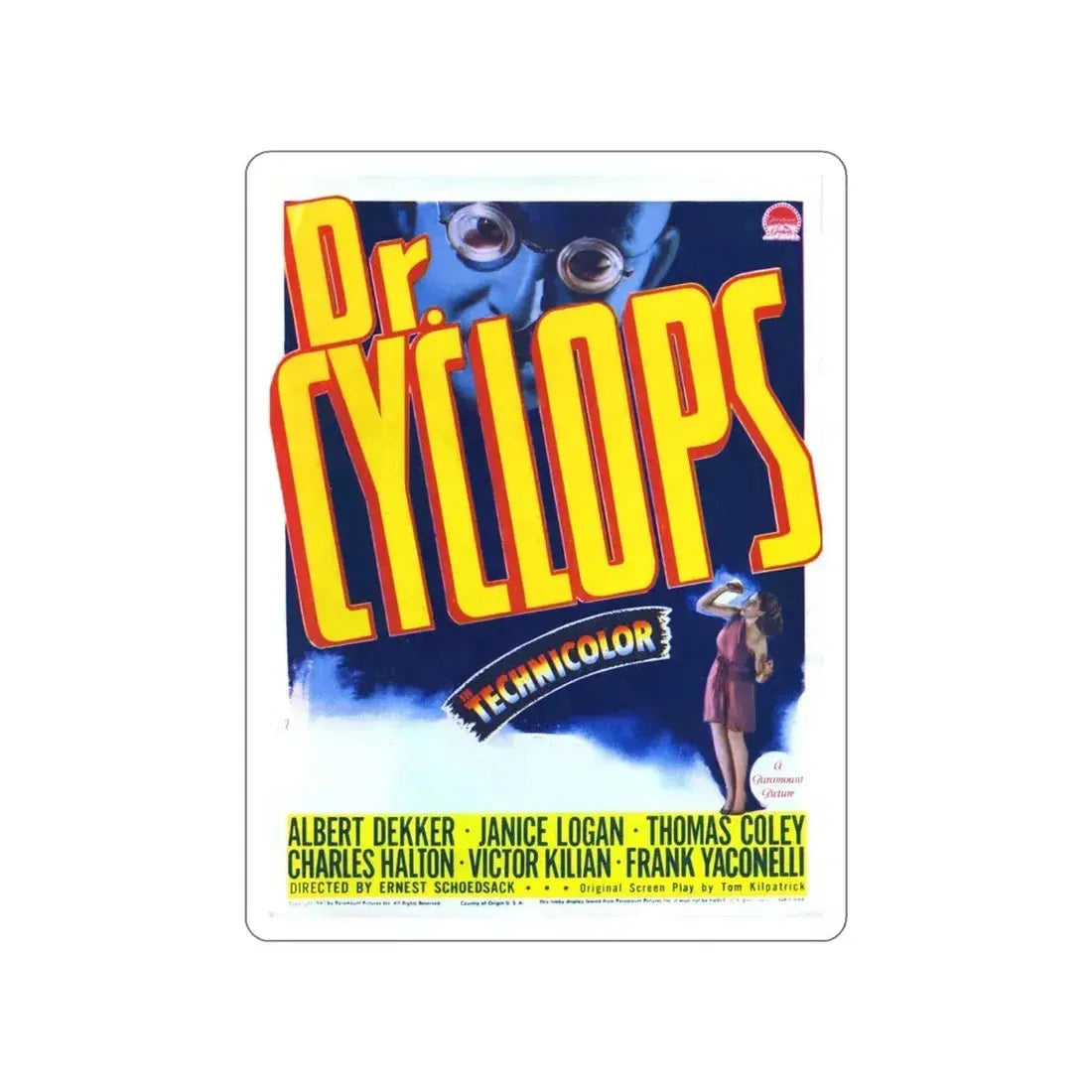 DR. CYCLOPS (2) 1940 Movie Poster STICKER Vinyl Die-Cut Decal 4 Inch - The Sticker Space