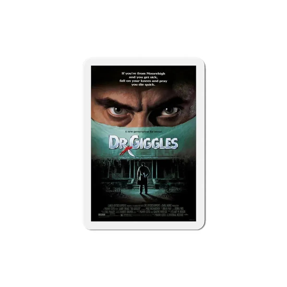 Dr Giggles 1992 Movie Poster Refrigerator Magnet 6 Inch - The Sticker Space