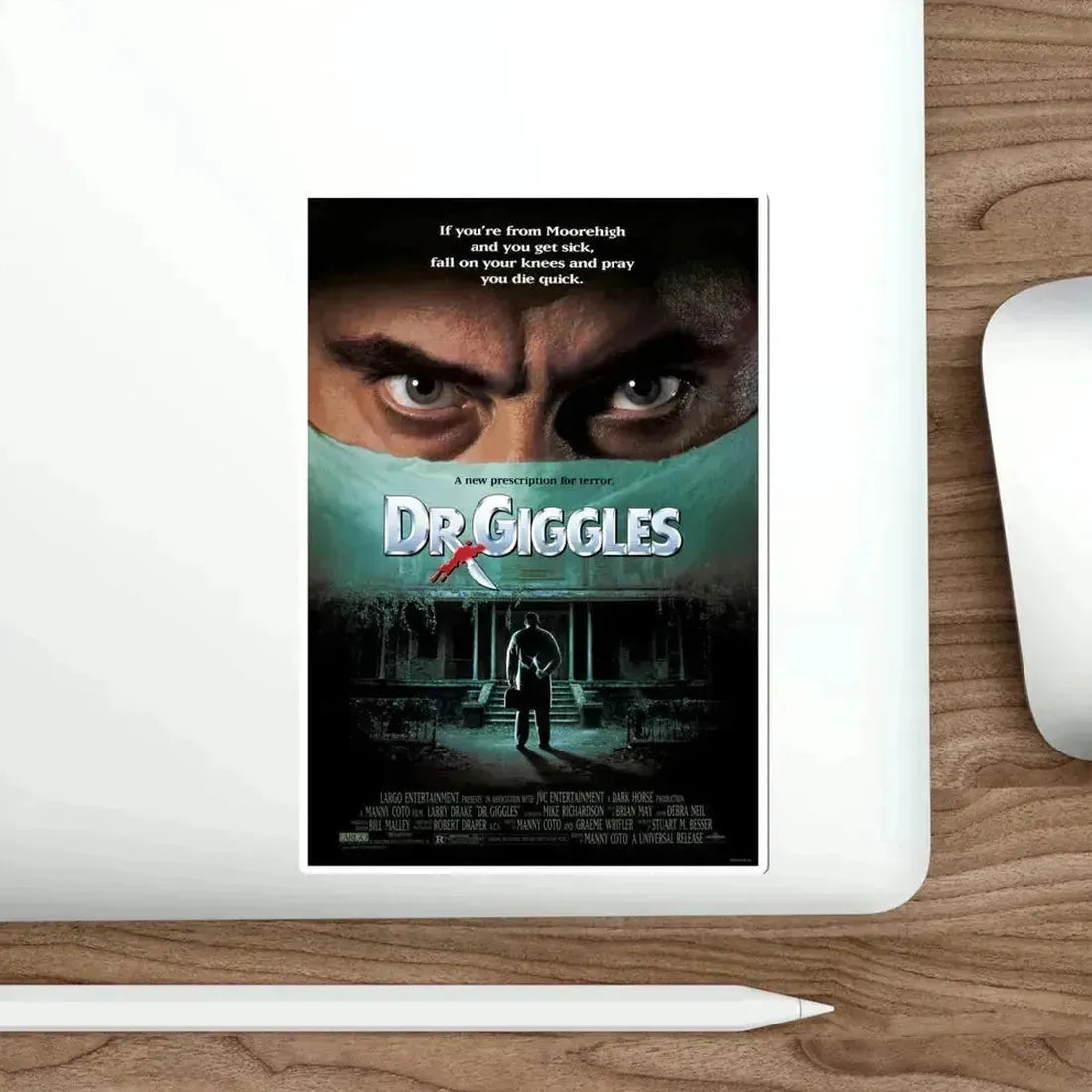 Dr Giggles 1992 Movie Poster STICKER Vinyl Die-Cut Decal - The Sticker Space