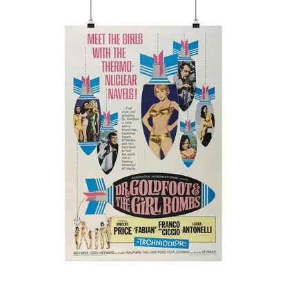DR. GOLDFOOT AND THE BIKINI BOMBS 1966 - Paper Movie Poster 16″ x 24″ Matte - The Sticker Space