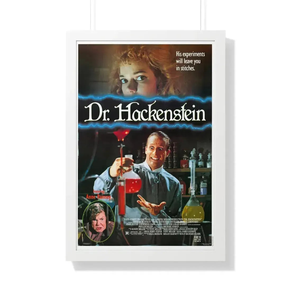 DR. HACKENSTEIN 1988 - Framed Movie Poster 20" x 30" White - The Sticker Space