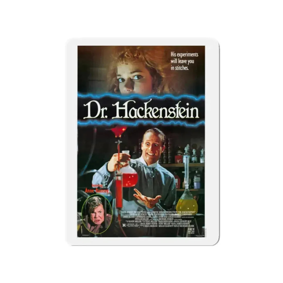 DR. HACKENSTEIN 1988 Movie Poster - Refrigerator Magnet 2 Inch - The Sticker Space