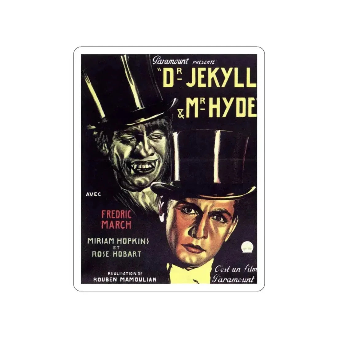 DR. JEKYLL AND MR. HYDE 1931 Movie Poster STICKER Vinyl Die-Cut Decal 5 Inch - The Sticker Space