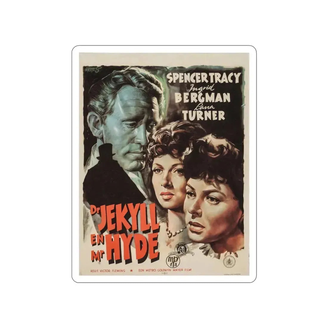 DR. JEKYLL AND MR. HYDE (DUTCH) 1941 Movie Poster STICKER Vinyl Die-Cut Decal 3 Inch - The Sticker Space