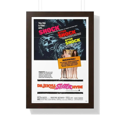 DR. JEKYLL AND SISTER HYDE 1971 - Framed Movie Poster 16″ x 24″ Walnut - The Sticker Space