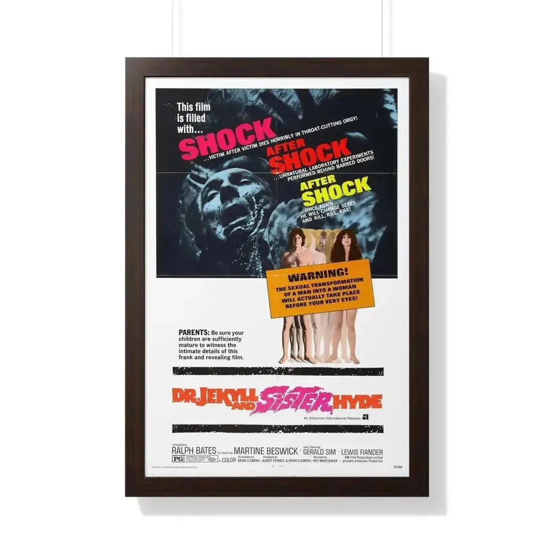 DR. JEKYLL AND SISTER HYDE 1971 - Framed Movie Poster - The Sticker Space