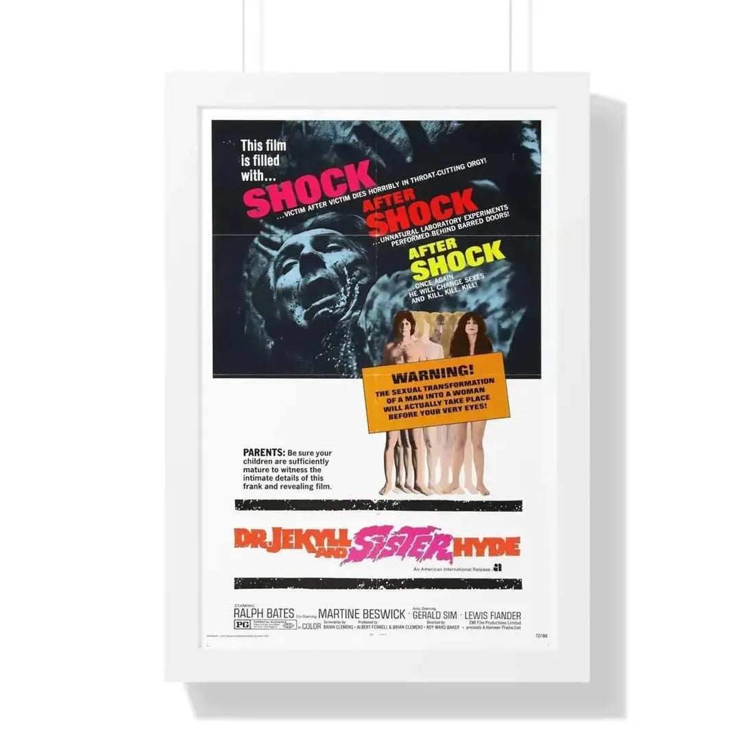 DR. JEKYLL AND SISTER HYDE 1971 - Framed Movie Poster - The Sticker Space