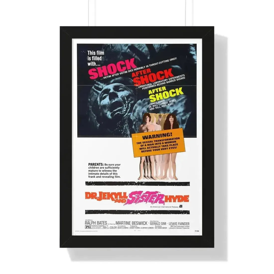 DR. JEKYLL AND SISTER HYDE 1971 - Framed Movie Poster - The Sticker Space