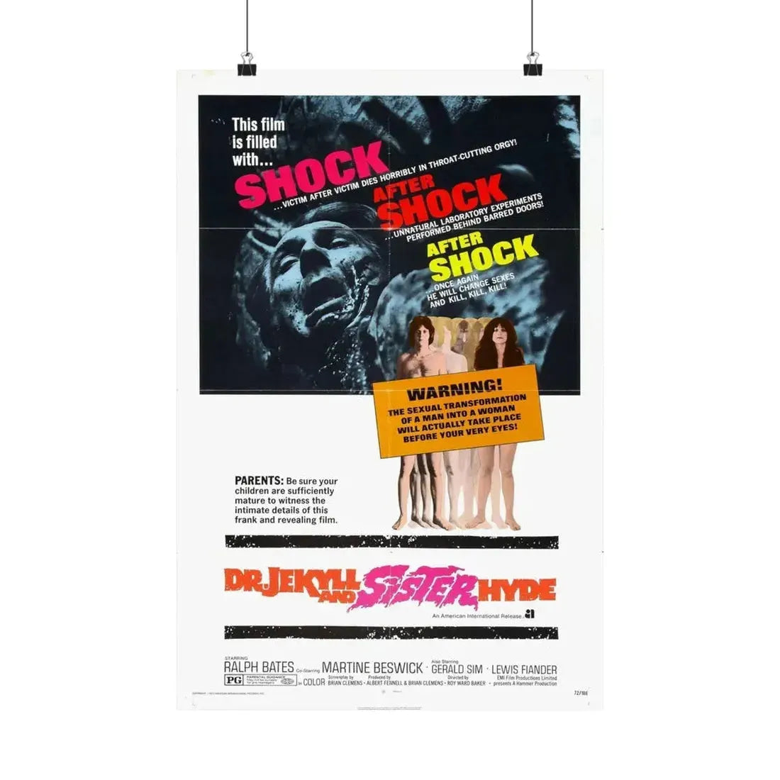 DR. JEKYLL AND SISTER HYDE 1971 - Paper Movie Poster 16″ x 24″ Matte - The Sticker Space