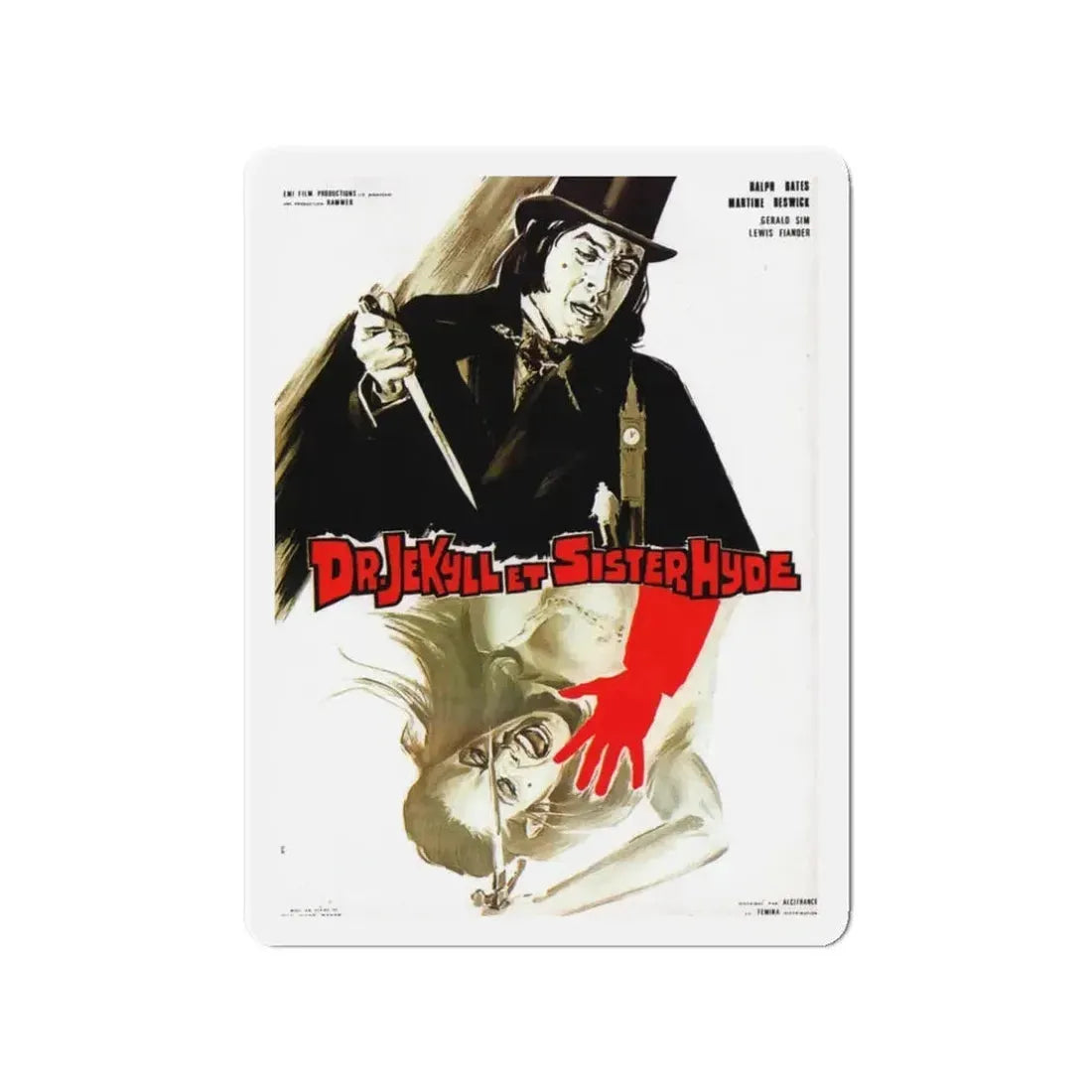 DR. JEKYLL AND SISTER HYDE (FRENCH) 1971 Movie Poster - Refrigerator Magnet 3 Inch - The Sticker Space