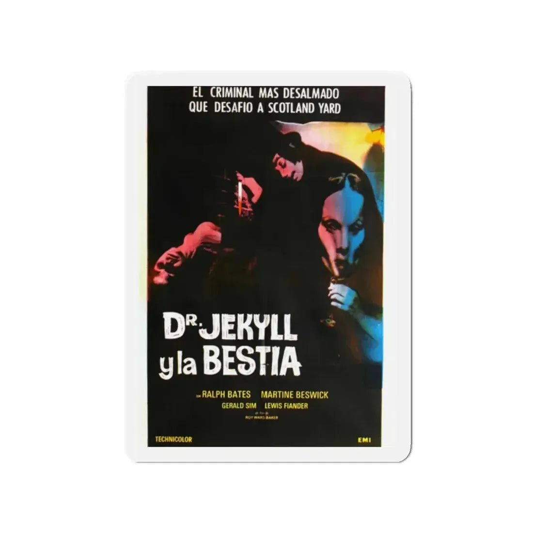 DR. JEKYLL AND SISTER HYDE (SPAIN) 1971 Movie Poster - Refrigerator Magnet 2 Inch - The Sticker Space