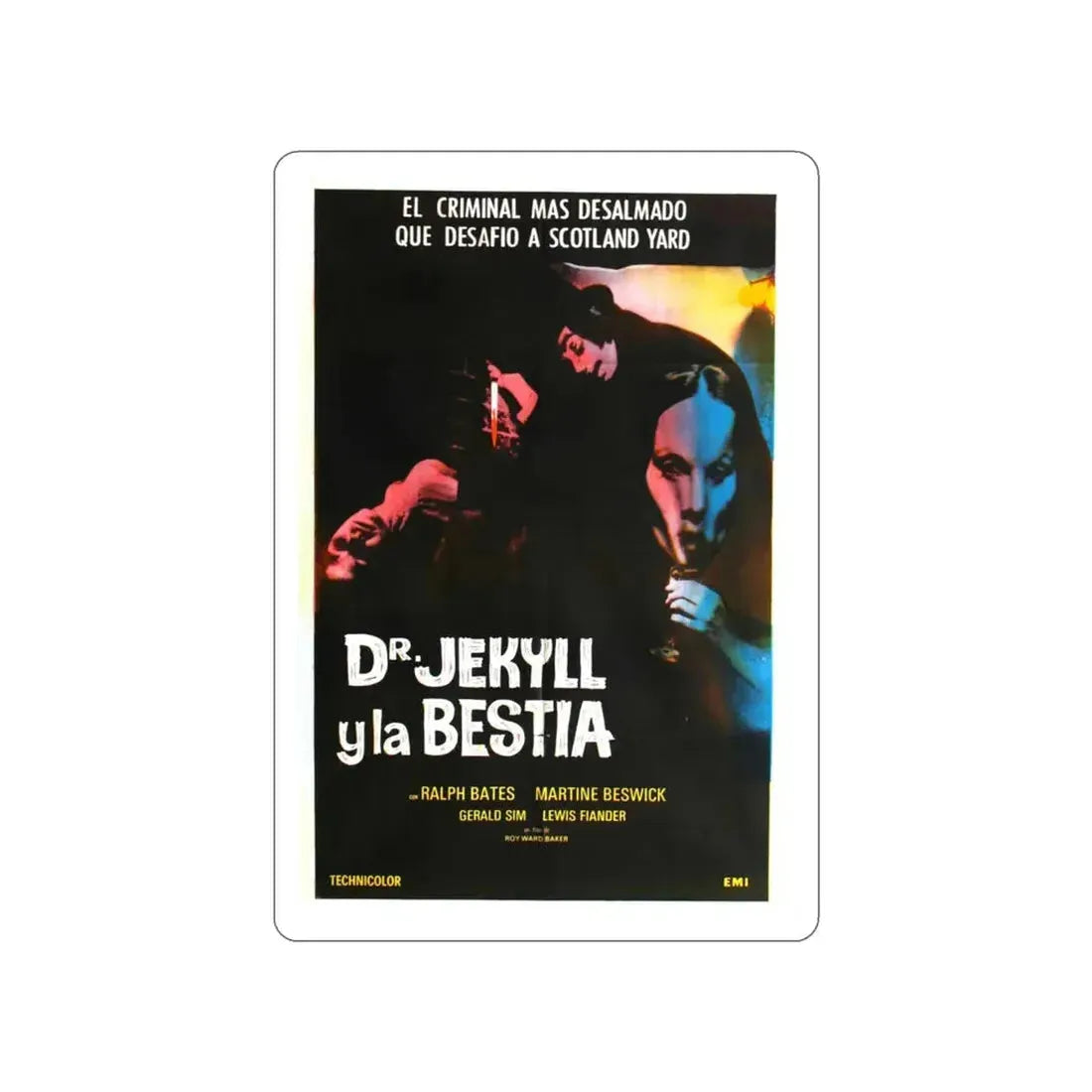 DR. JEKYLL AND SISTER HYDE (SPAIN) 1971 Movie Poster STICKER Vinyl Die-Cut Decal 3 Inch - The Sticker Space