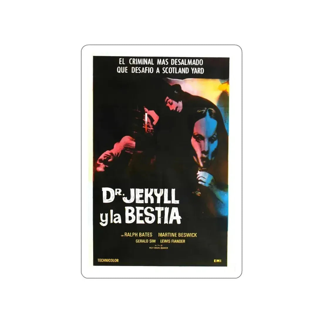 DR. JEKYLL AND SISTER HYDE (SPAIN) 1971 Movie Poster STICKER Vinyl Die-Cut Decal 6 Inch - The Sticker Space