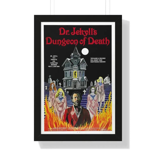 DR. JEKYLL'S DUNGEON OF DEATH 1979 - Framed Movie Poster 16″ x 24″ Black - The Sticker Space