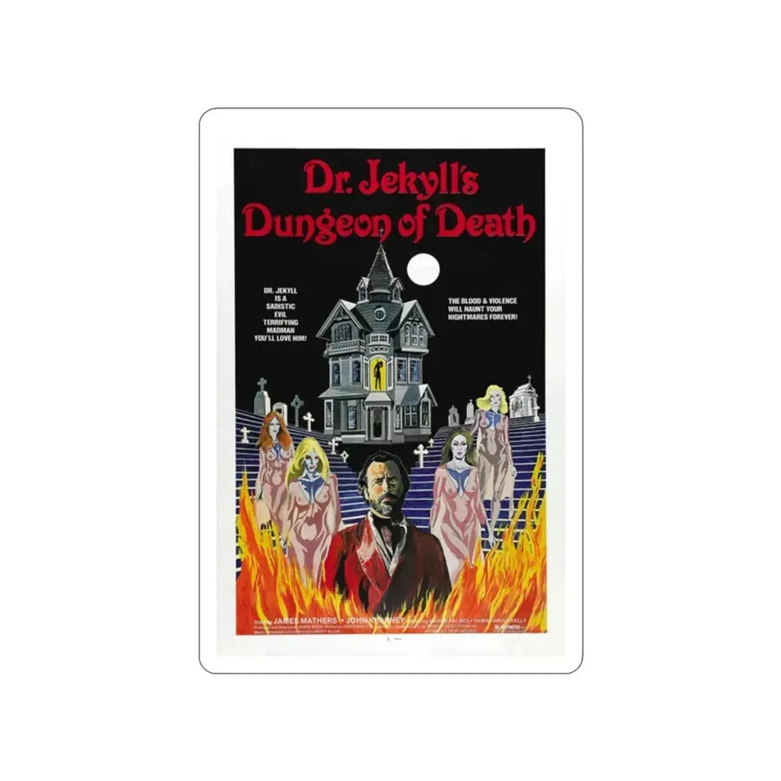 DR. JEKYLL'S DUNGEON OF DEATH 1979 Movie Poster STICKER Vinyl Die-Cut Decal 2 Inch - The Sticker Space