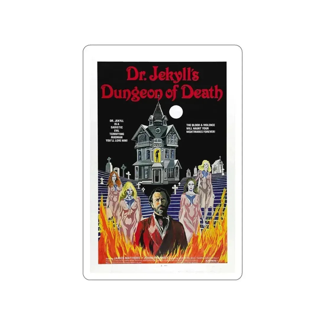 DR. JEKYLL'S DUNGEON OF DEATH 1979 Movie Poster STICKER Vinyl Die-Cut Decal - The Sticker Space