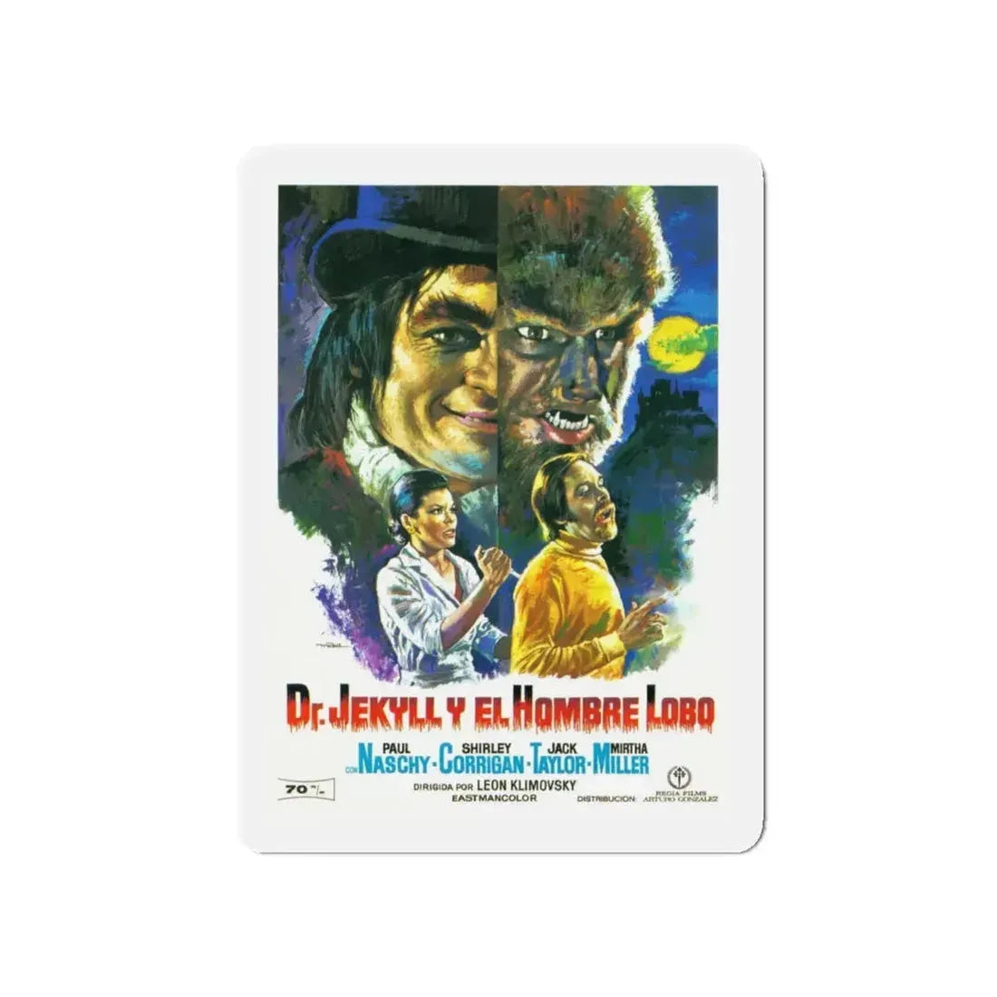DR. JEKYLL VS THE WEREWOLF 1972 Movie Poster - Refrigerator Magnet 5 Inch - The Sticker Space