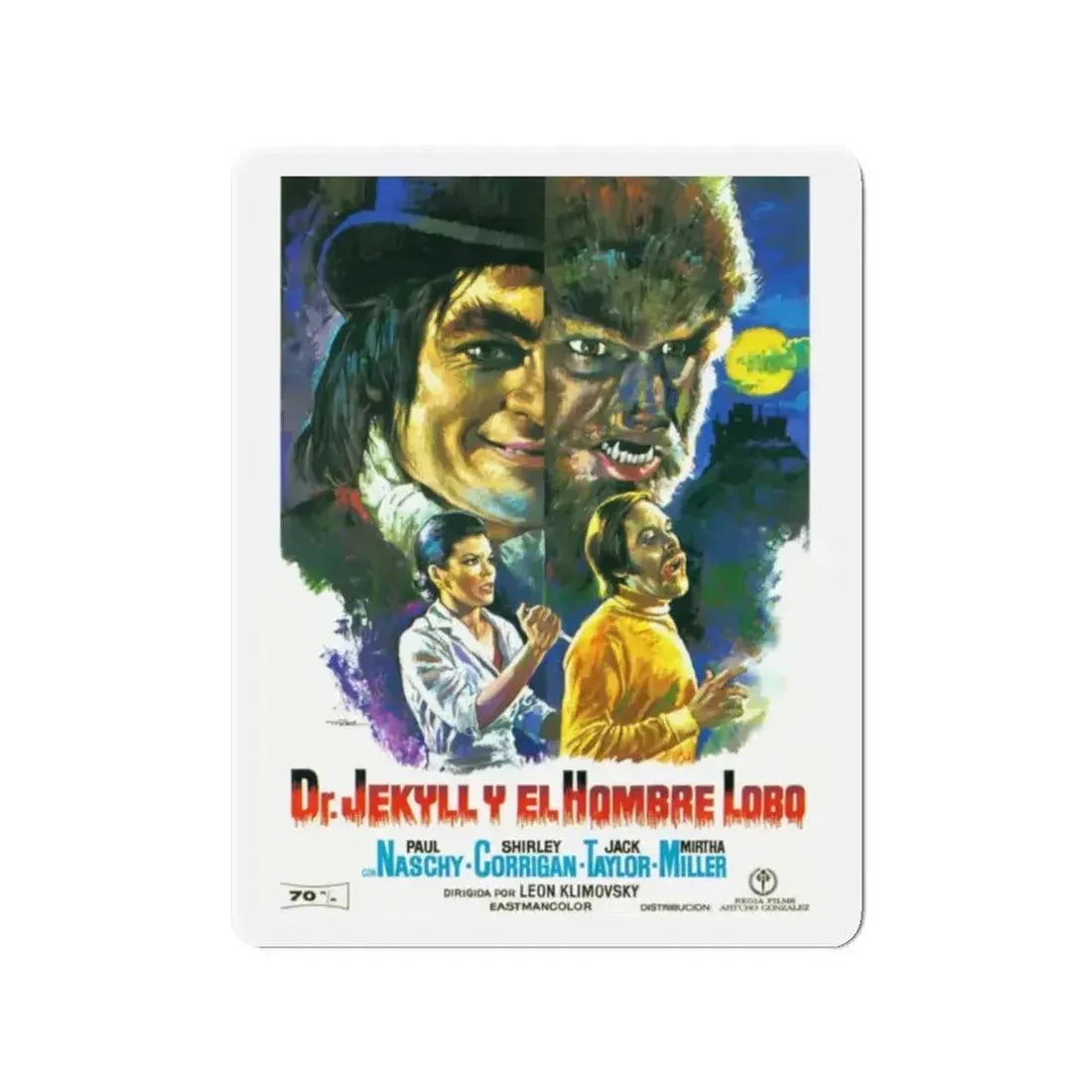 DR. JEKYLL VS THE WEREWOLF 1972 Movie Poster - Refrigerator Magnet - The Sticker Space