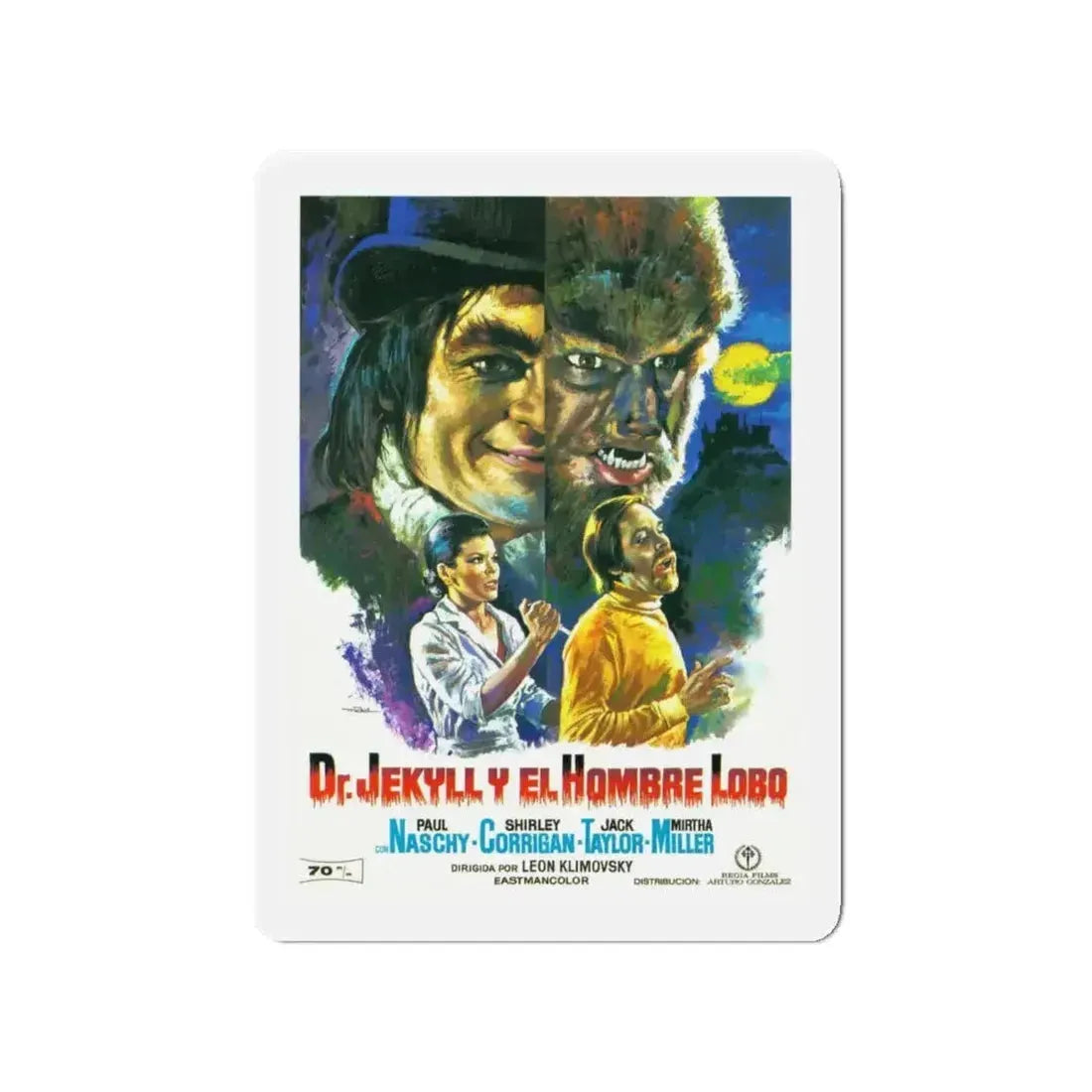DR. JEKYLL VS THE WEREWOLF 1972 Movie Poster - Refrigerator Magnet - The Sticker Space