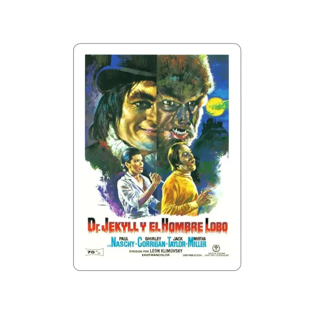 DR. JEKYLL VS THE WEREWOLF 1972 Movie Poster STICKER Vinyl Die-Cut Decal - The Sticker Space