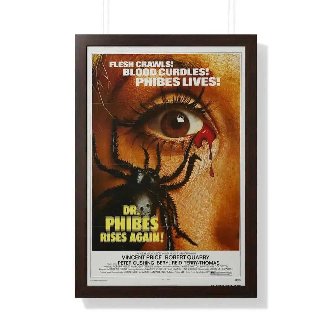 DR. PHIBES RISES AGAIN! 1972 - Framed Movie Poster 20" x 30" Walnut - The Sticker Space